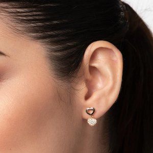 Gold plated earring with zirconia heart